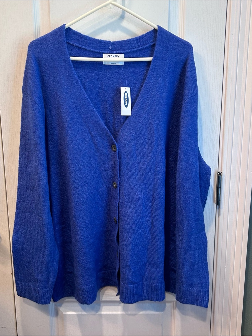 NWT Old Navy Women’s Royal Blue V- Neck Button Front Soft Size 2X Cardigan New